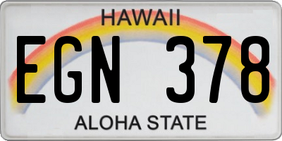 HI license plate EGN378