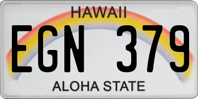 HI license plate EGN379