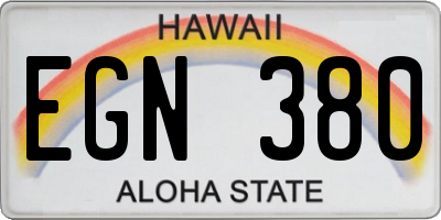 HI license plate EGN380