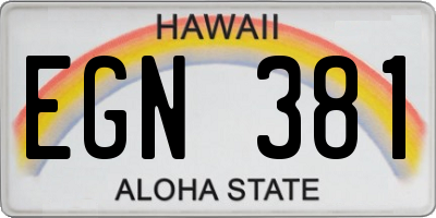 HI license plate EGN381