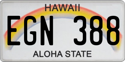 HI license plate EGN388