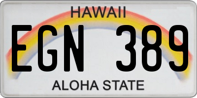 HI license plate EGN389