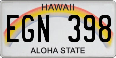 HI license plate EGN398
