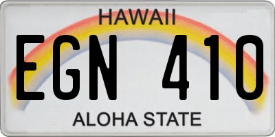 HI license plate EGN410