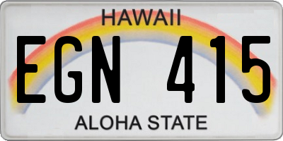 HI license plate EGN415