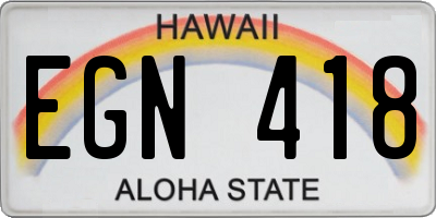 HI license plate EGN418