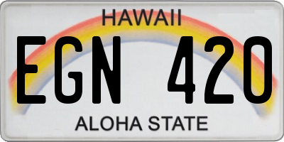 HI license plate EGN420