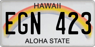 HI license plate EGN423