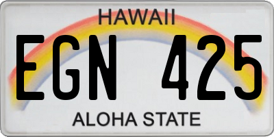 HI license plate EGN425