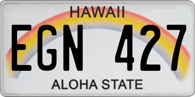 HI license plate EGN427