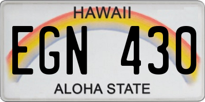 HI license plate EGN430