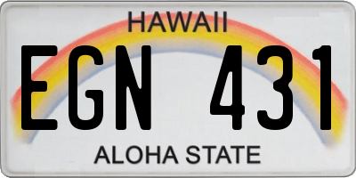 HI license plate EGN431