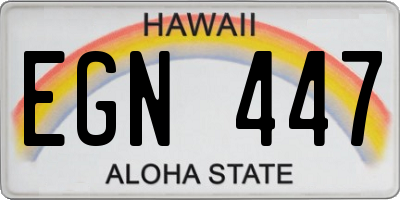 HI license plate EGN447