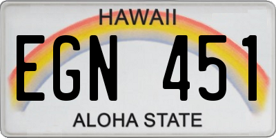 HI license plate EGN451