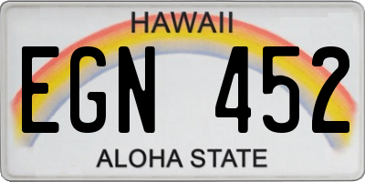 HI license plate EGN452