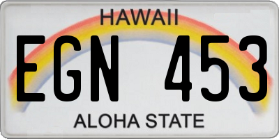 HI license plate EGN453
