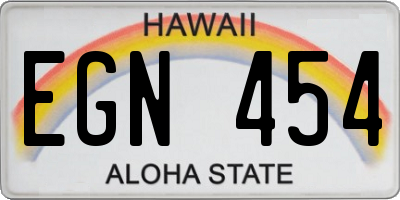 HI license plate EGN454