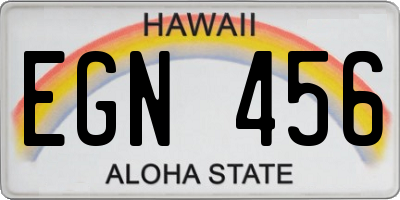 HI license plate EGN456
