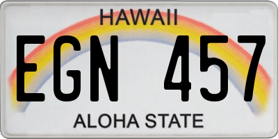 HI license plate EGN457