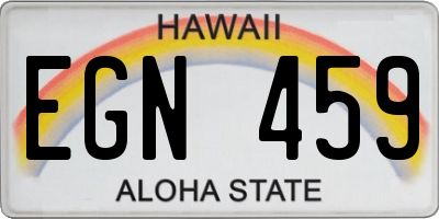 HI license plate EGN459