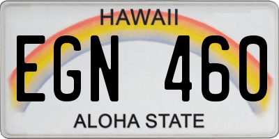 HI license plate EGN460