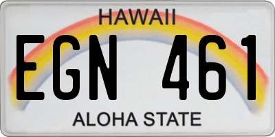 HI license plate EGN461