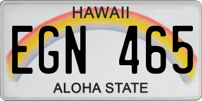 HI license plate EGN465