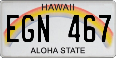 HI license plate EGN467