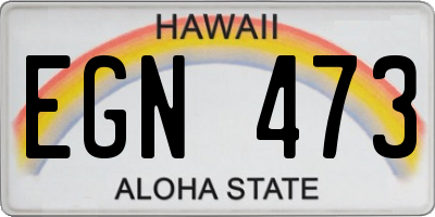 HI license plate EGN473
