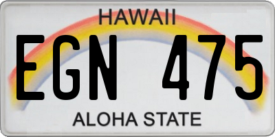 HI license plate EGN475