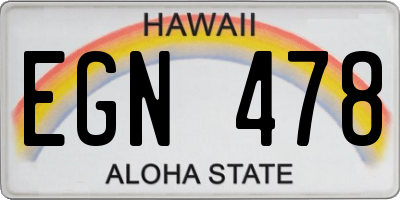 HI license plate EGN478