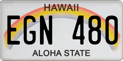 HI license plate EGN480