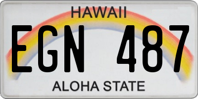 HI license plate EGN487