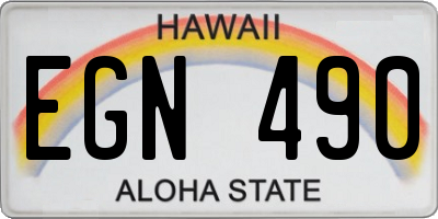HI license plate EGN490