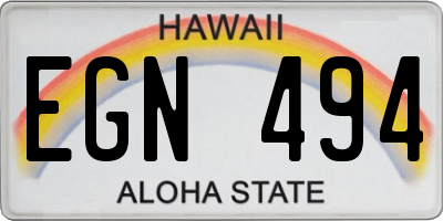 HI license plate EGN494