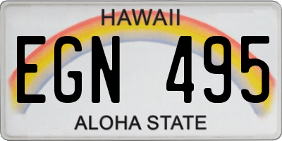 HI license plate EGN495