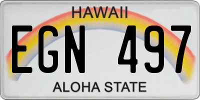 HI license plate EGN497
