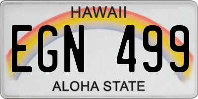 HI license plate EGN499