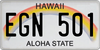 HI license plate EGN501
