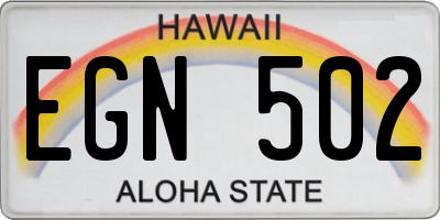 HI license plate EGN502