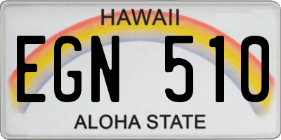 HI license plate EGN510