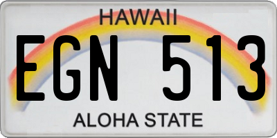HI license plate EGN513