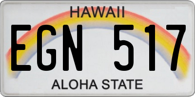 HI license plate EGN517