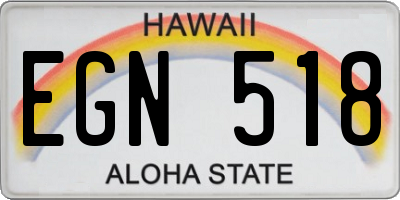 HI license plate EGN518