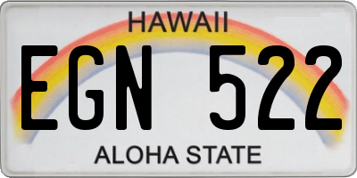 HI license plate EGN522
