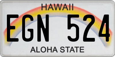 HI license plate EGN524
