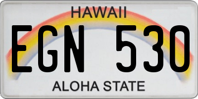 HI license plate EGN530