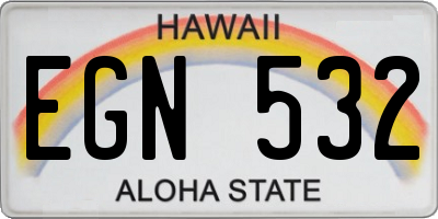 HI license plate EGN532