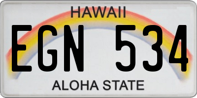HI license plate EGN534