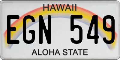 HI license plate EGN549